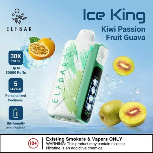 Elf Bar Ice King – Kiwi Passion Fruit Guava – 30K - Vape Shop Vijayawada
